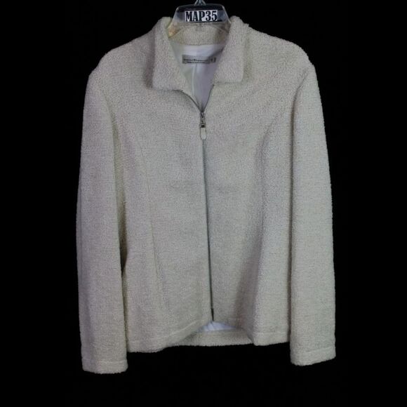 Marisa Minicucci Virgin Wool Mohair Blend Zip Front Size 10 Lined Jacket. - Picture 5 of 9